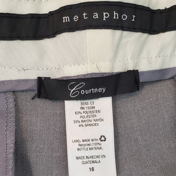 Metaphor Courtney Career Pants Grey Wide Leg S 16 - Picture 7 of 8